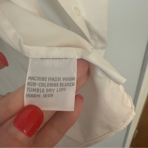 Foxcroft White Dress Shirt Crisp Long Sleeve 6 Petite Button Down - Picture 3 of 8